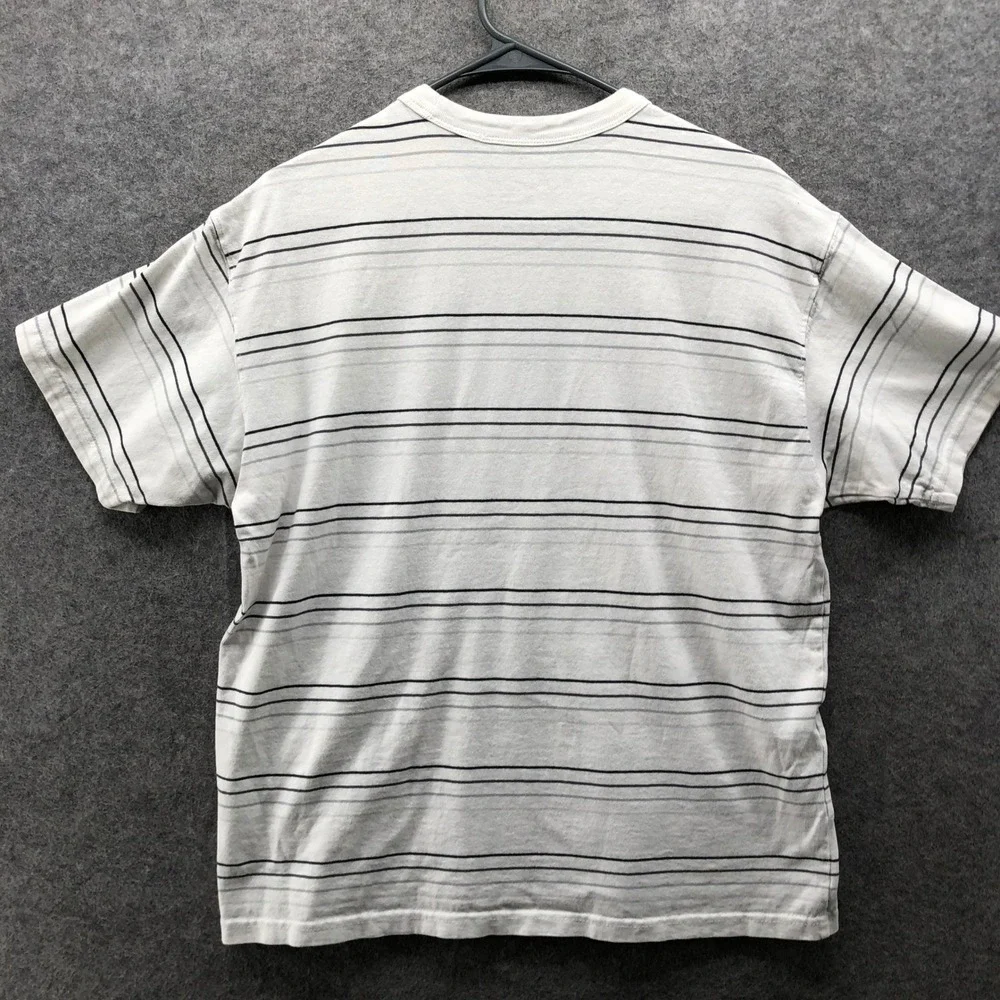 Nike Sportswear NSW Striped Tee Mens M White Black Short‎ Sleeve Cotton Crewneck